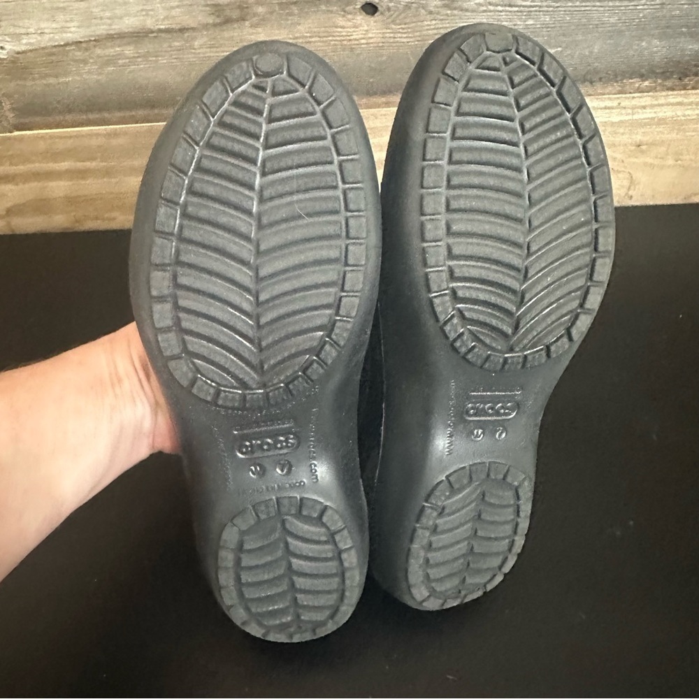 Crocs Kadee Black Slip On Flats Comfort Shoes Women Size 7 Waterproof Garden - Picture 7 of 7